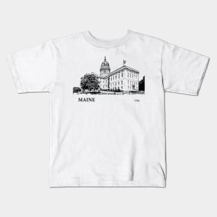 Maine State USA Kids T-Shirt